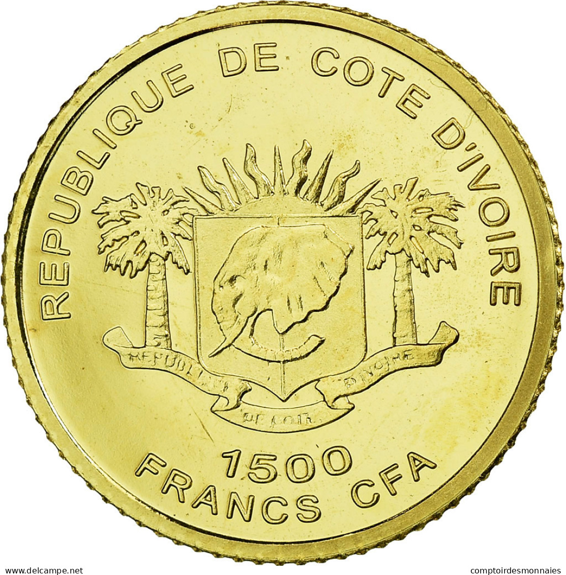 Monnaie, Ivory Coast, Le Phare D'Alexandrie, 1500 Francs CFA, 2006, FDC, Or - Côte-d'Ivoire