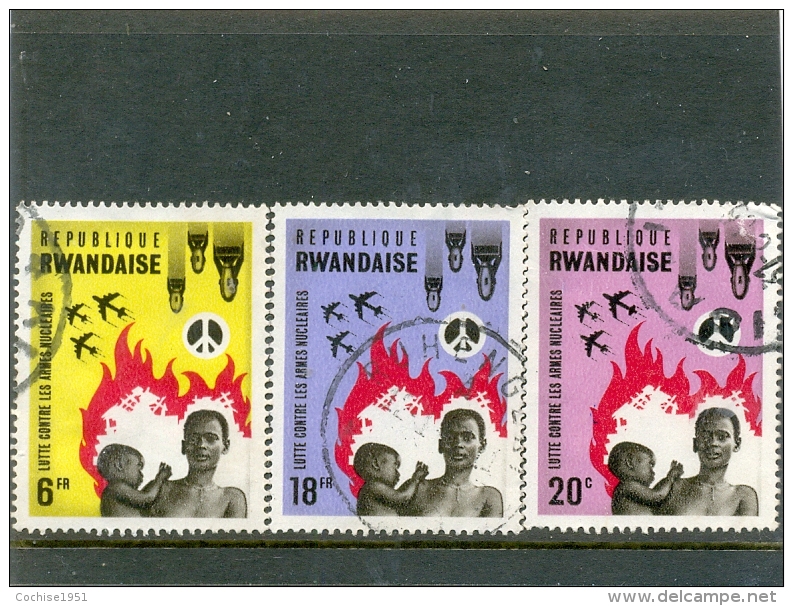 1966 RWANDA Y &amp; T N° 167 170 172  ( O ) Contre Les Armes Nucléaires. - Oblitérés