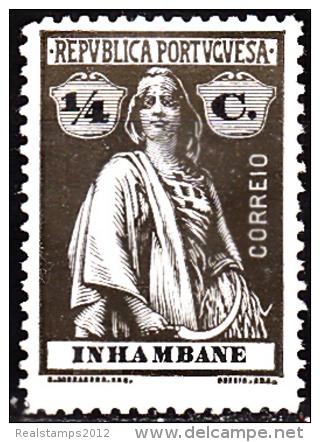 INHAMBANE - 1914, Ceres  - 1/4 C.  Pap. Porc. Médio.  D. 15 X 14  * MH   MUNDIFIL  Nº 71 - Inhambane