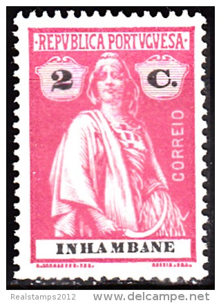 INHAMBANE - 1914, Ceres  - 2 C.  Pap. Porc. Médio.  D. 15 X 14  * MH   MUNDIFIL  Nº 75 - Inhambane