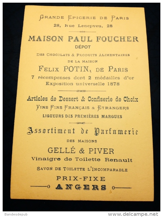 Grande épicerie De Paris ANGERS  Maison Paul Foucher Félix Potin Parfumerie GELLE PIVER Chromo Rébus - Sin Clasificación