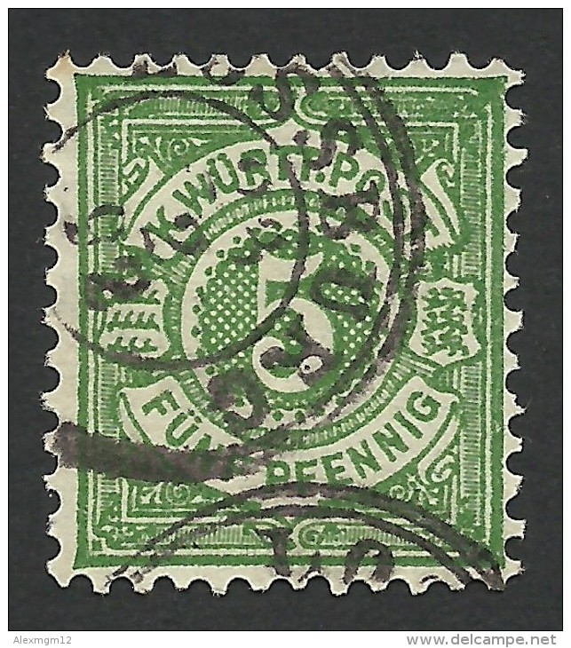 Wurttemberg, 5 Pf. 1890, Sc # 59, Mi # 56, Used, Lossburg - Other & Unclassified