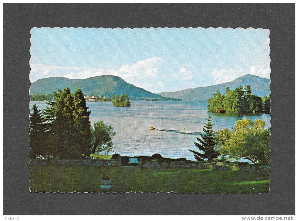 LAKE GEORGE - NEW YORK - LAKE GEORGE AT EVENING - PUB. BY DEAN COLOR - Lake George