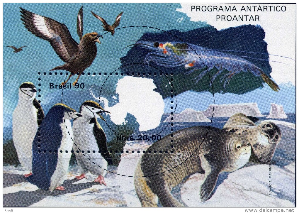 BRESIL 1990 YVERT N° BF81 ** FAUNE EN ANTARCTIQUE - Antarctische Fauna