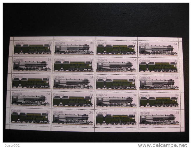 Can86-04  SC# 1118-1119 Feuille De 20,  Locomotives (1925-1945), Sheet Of 20; 1986 - Feuilles Complètes Et Multiples