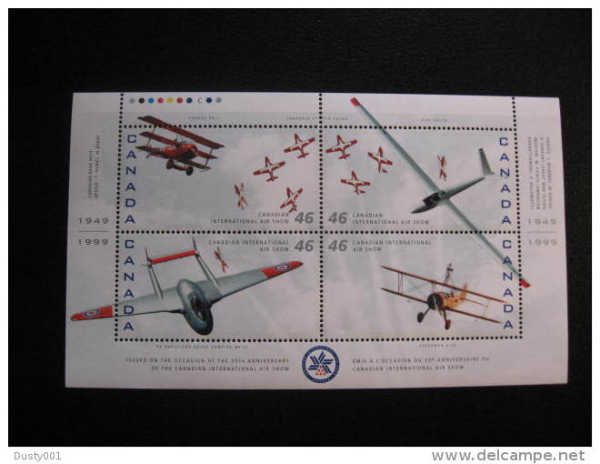 Can99-05  SC# 1807      Canadian International Air Show;  1999 - Blocks & Sheetlets