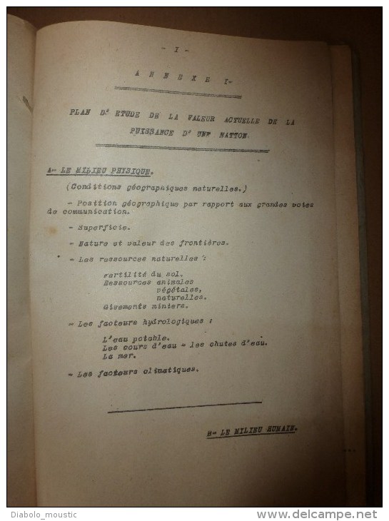 1924 Ecole militaire: Géographie générale ,Climatologie, Economie (FRANCE et ses COLONIES)