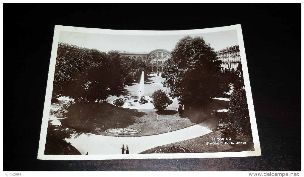 C-20285 CARTOLINA TORINO - GIARDINI DI PORTA NUOVA - PANORAMA STAZIONE FERROVIARIA - Stazione Porta Nuova