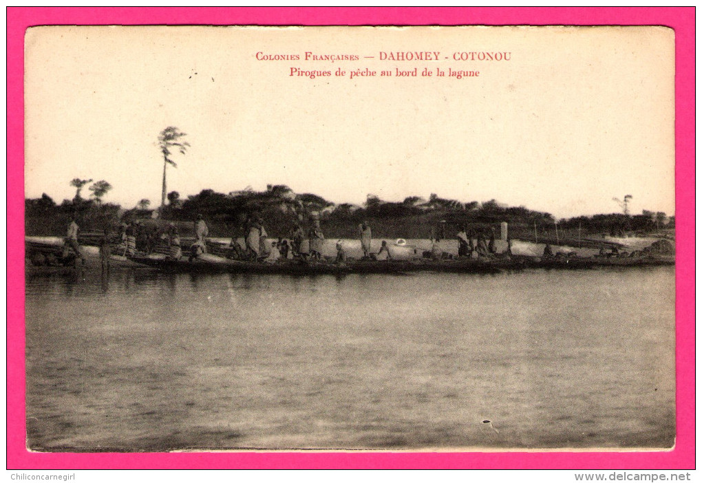 Colonies Françaises - Dahomey - Cotonou - Pirogues De Pêche Au Bord De La Lagune - Animée - Dahomey