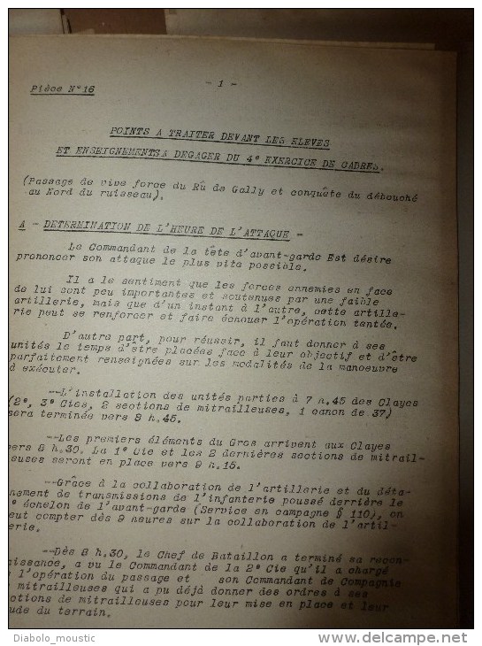 1926 Ecole militaire de Saint-Cyr:   ORGANISATION DANS L'ATTAQUE avec plans des confrontations; Législation