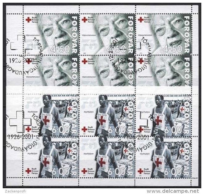 Färöer 2001 Rotes Kreuz Markenheftchenblätter 391/92 H-Bl. Gestempelt (C17555) - Färöer Inseln