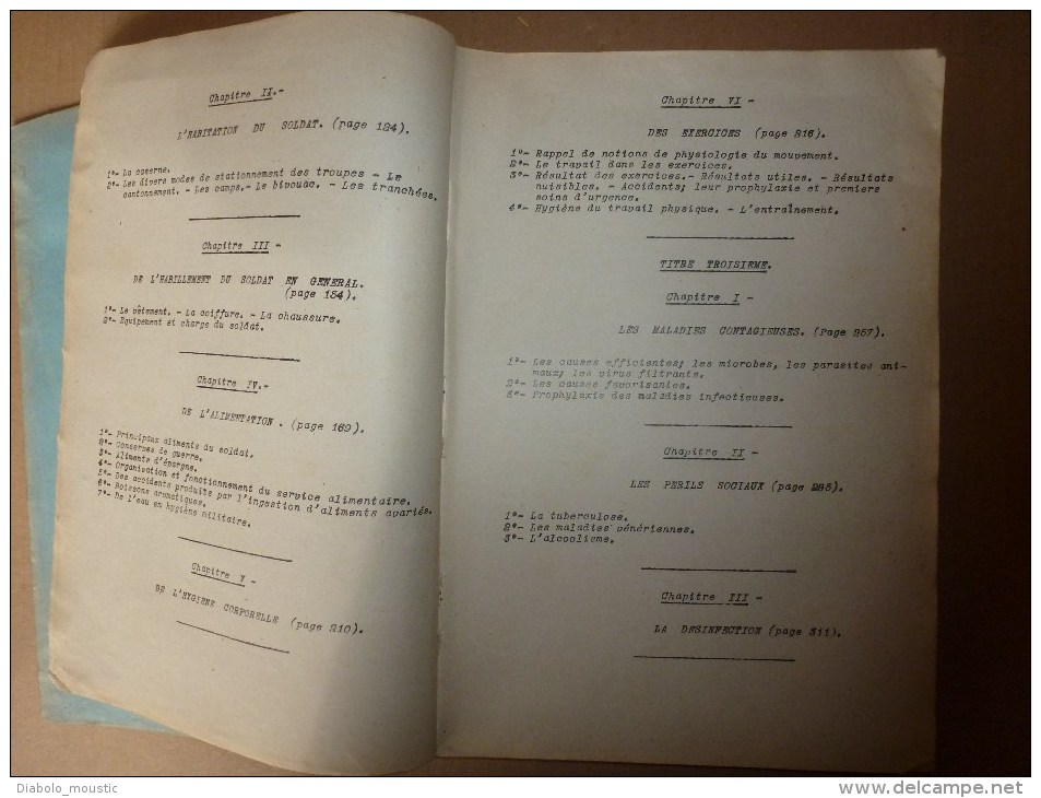 1926 Ecole Militaire De Saint-Cyr:COURS D'HYGIENE (Un Corps Sain Fait Un Esprit Sain Dans Un Corps Sain) Voici Les Bases - Français