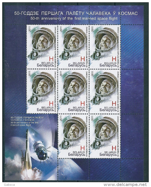 1588 Belarus Space Gagarin Cosmonaut Rocket Small Sheet MNH - Europe