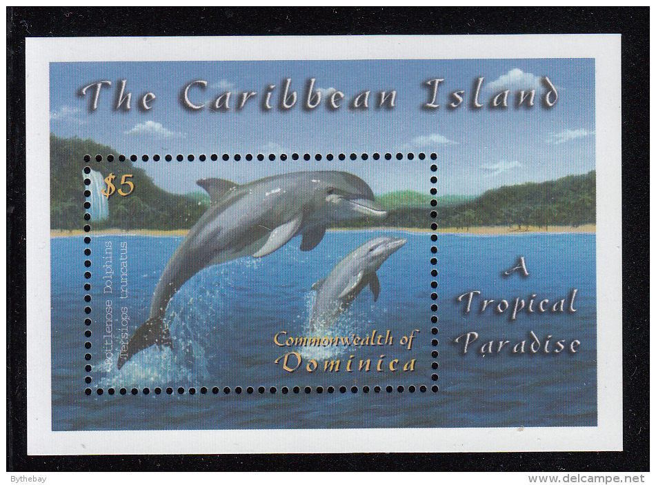 Dominica MNH Scott #2318 Souvenir Sheet $5 Bottlenose Dolphins - Dominique (1978-...)