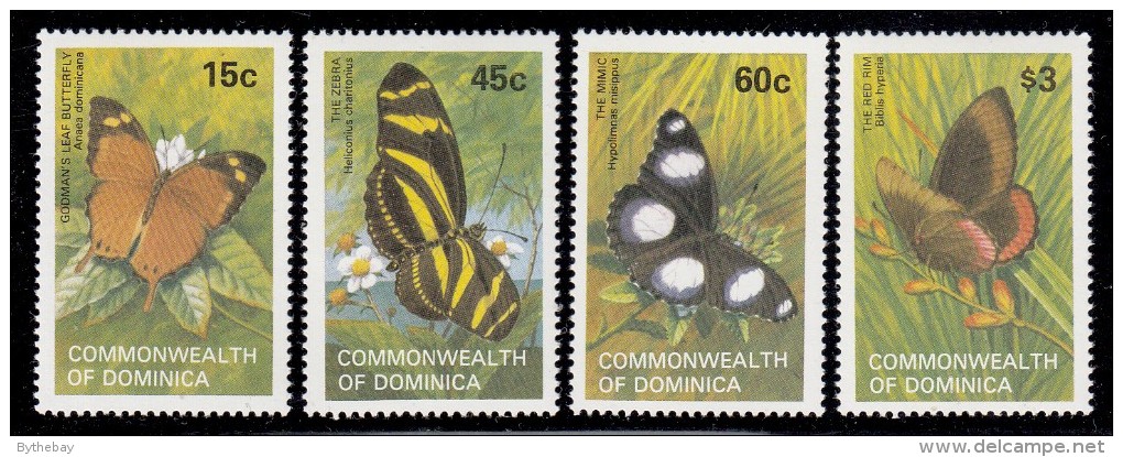 Dominica MNH Scott #768-#771 Set Of 4 Butterflies - Godman's Leaf, Zebra, Mimic, Red Rim - Dominique (1978-...)
