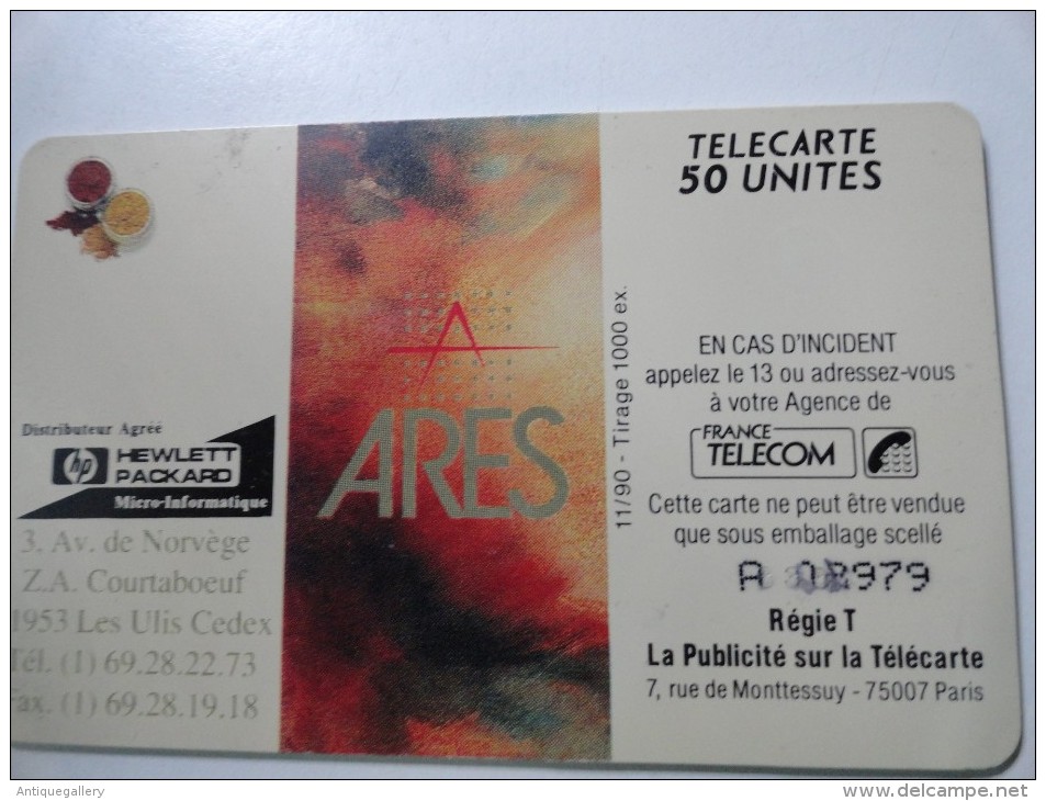 RARE: DOUBLE NUMEROTATION SUR  ARES L INFORMATIQUE GLOBALE USED CARD ISSUE 1000Ex - Variétés