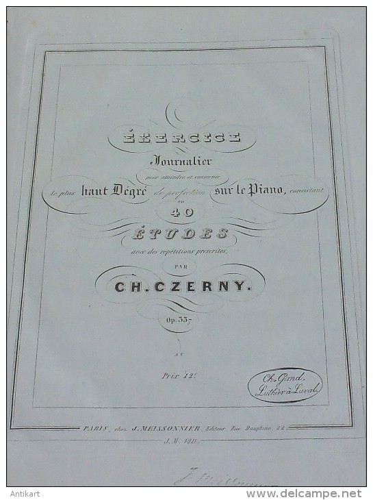 RARE - Czerny op 337 1re édition et Hünten op 60 2e édition 1835 - reliés dans un grand in 4