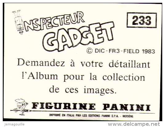 Image - PANINI INSPECTEUR GADGET 1983 - N°233 - Altri & Non Classificati