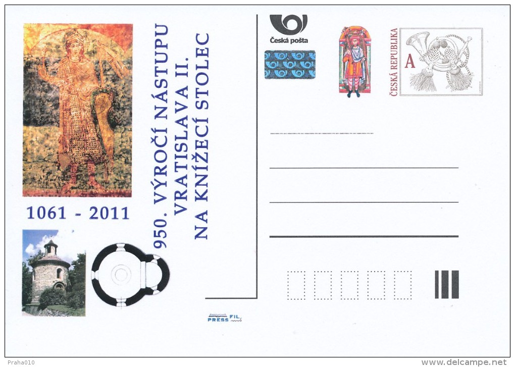 Czech Rep. / Postal Stat. (Pre2011/03) 950 Anniversary Of The Vratislav II. The Princely Throne (1061) - Cartes Postales