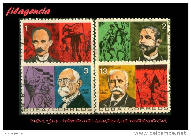 USADOS. CUBA. 1964-18 HOMENAJE A LOS HÉROES DE LA INDEPENDENCIA - Usados
