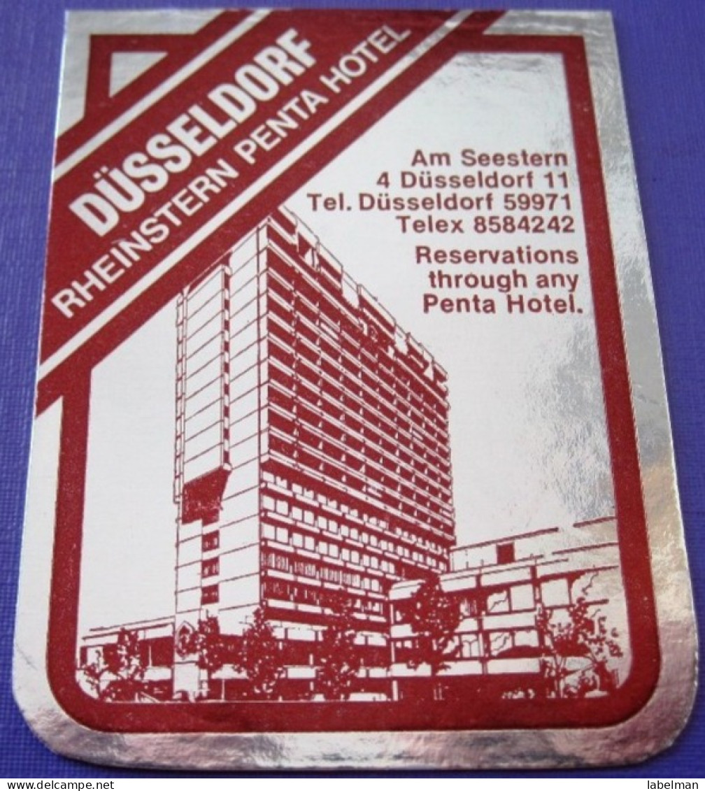 HOTEL HAUS PENSION PENTA DUSSELDORF GERMANY DEUTSCHLAND ALLEMAGNE MINI STICKER LUGGAGE LABEL ETIQUETTE AUFKLEBER BERLIN - Hotel Labels