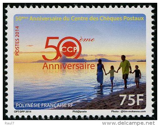 Polynésie Française 2014 - 50e Ann Des Chèques Postaux - 1 Val Neufs // Mnh - Neufs