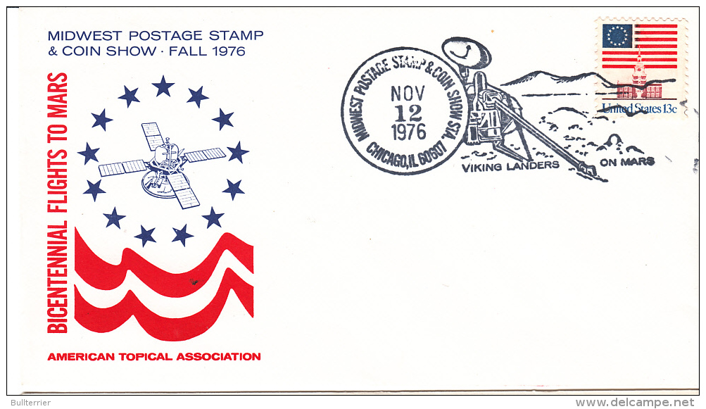 SPACE - USA- 1976 - BICENTEANIAL MARS FLIGHT COVER  CHICAGO EXPO  POSTMARK - Etats-Unis