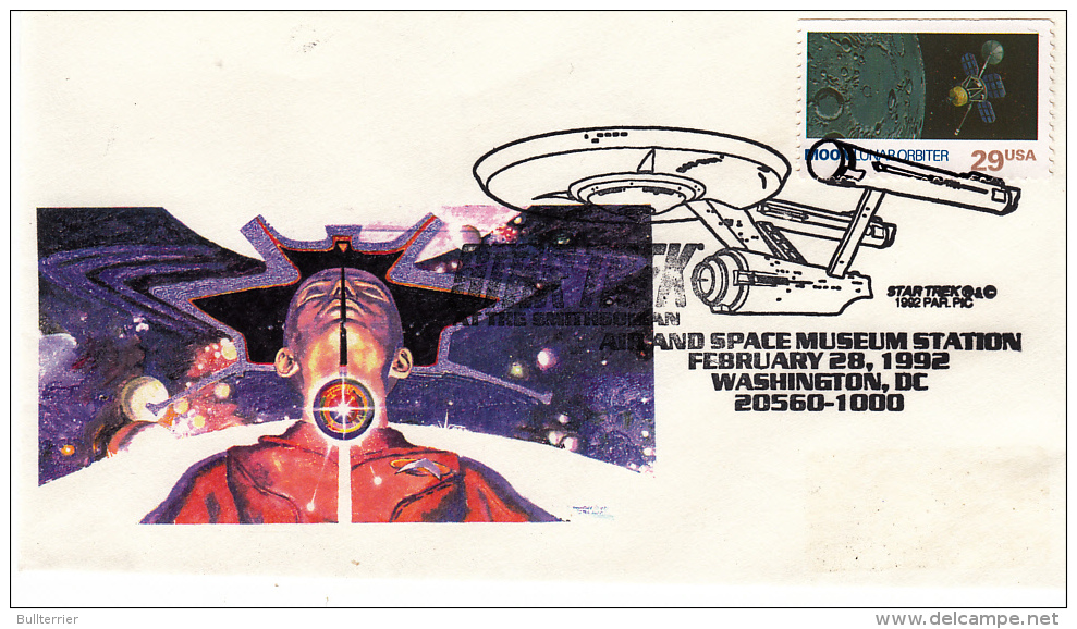 SPACE - USA- 1992-  SPACE MUSEUM COVER WITH STAR TREX   POSTMARK - Etats-Unis