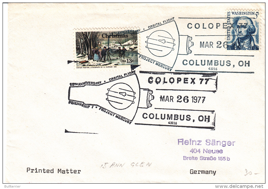 SPACE -  USA - 1977 - COLOPEX COVER WITH  PROJECT MERCURY POSTMARK - Etats-Unis