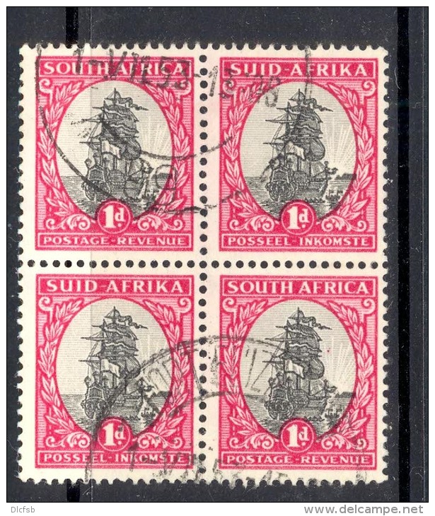 SOUTH AFRICA, 1951 1d (redrawn) Block Of Four VFU, Cat &pound;5 - Oblitérés