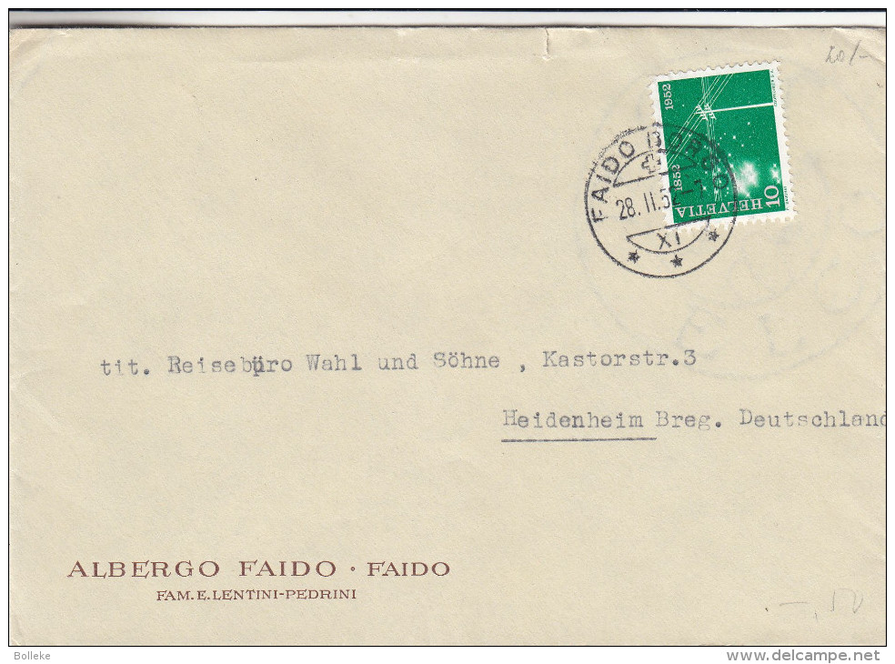 Télécommunications - Radio - Suisse - Lettre De 1952 - Oblitération Faido Borgo - Storia Postale