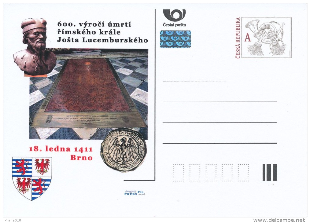 Czech Rep. / Postal Stat. (Pre2011/01) 600 Anniversary Of The Death Of The Roman King Jobst Of Luxembourg (1411) - Cartes Postales