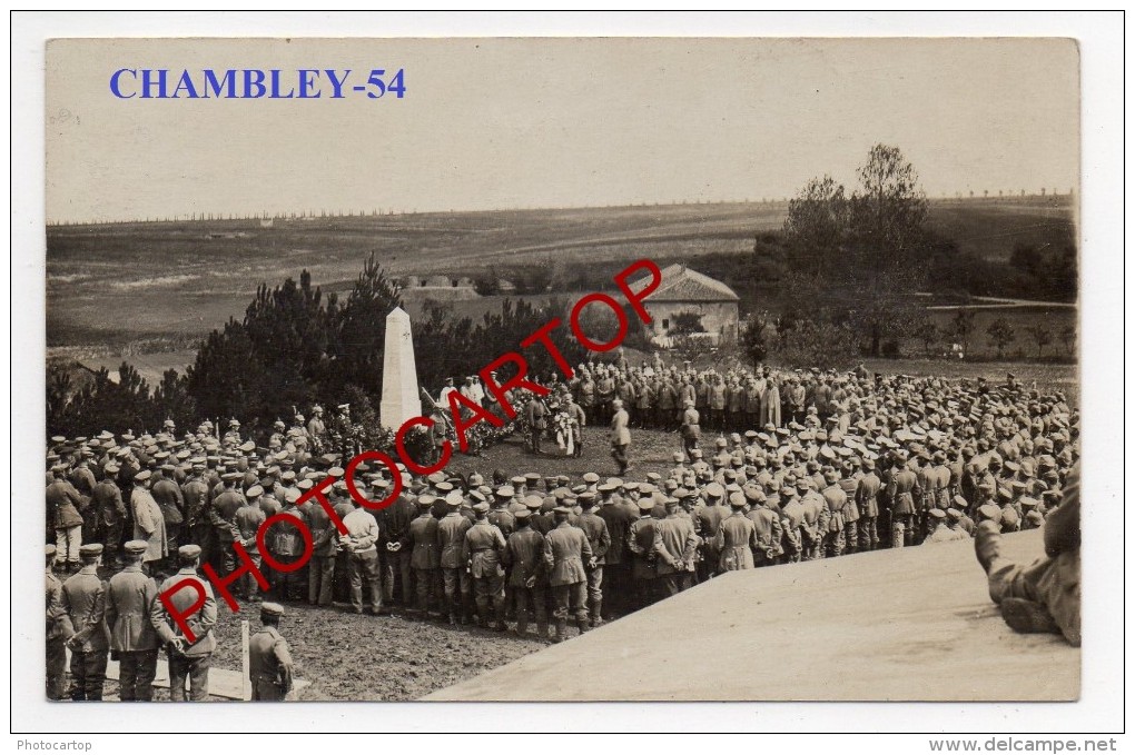 CHAMBLEY BUSSIERES-Inauguration Du Monument-Cimetiere-Carte Photo Allemande-Guerre14-18-1WK-Militaria-France-54- - Chambley Bussieres