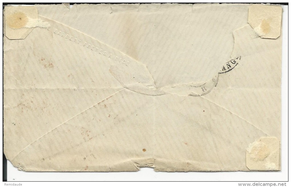 1872 - ENVELOPPE Avec MIXTE EMPIRE LAURE + SIEGE De NICE Avec TAXE ANGLAISE Pour NEW-YORK (USA) - 1849-1876: Classic Period