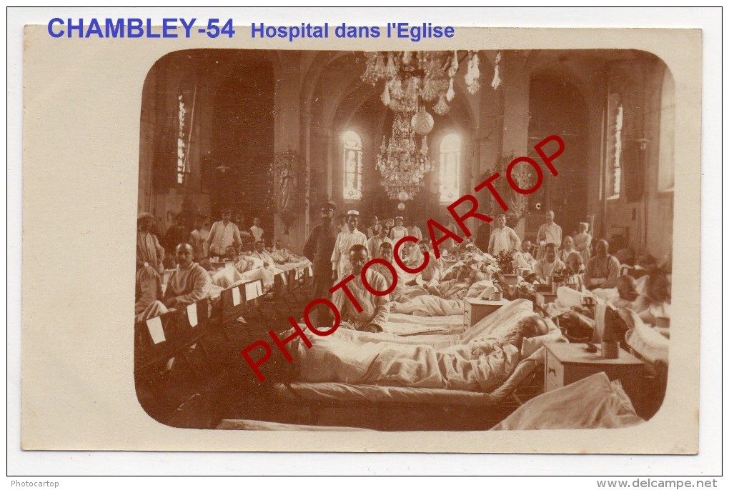 CHAMBLEY BUSSIERES-Hospital Militaire Allemand-Eglise-Carte Photo Allemande-Guerre14-18-1WK-Militaria-Frankreich-France- - Chambley Bussieres