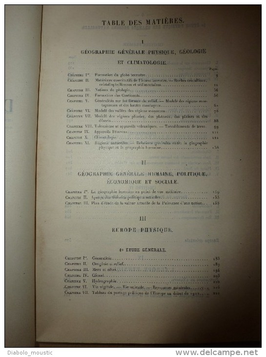 1926 Ecole Militaire De Saint-Cyr:GEOGRAPHIE Gle Et Humaine Au Point De Vue Militaire Liée à La Puissance D'une NATION - French