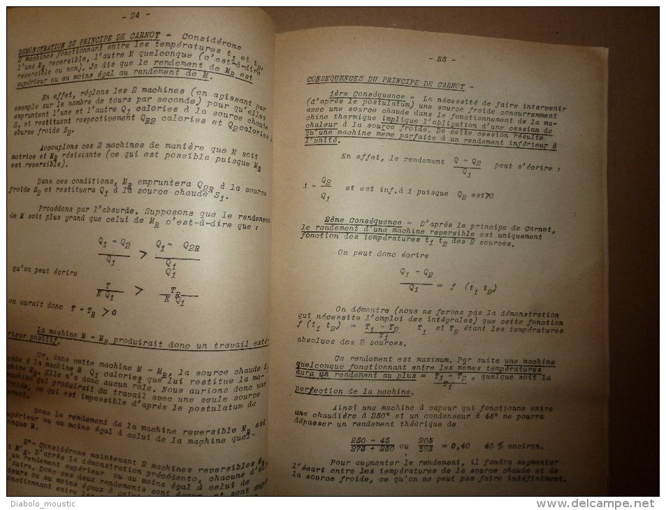 1926 Ecole Militaire De Saint-Cyr: THERMODYNAMIQUE; METEOROLOGIE..le Savoir Est L'une Des Bases De La Puissance..etc - Francés