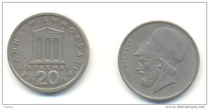 GRECIA  20 DRACHMES  ANNO 1978 - Grecia