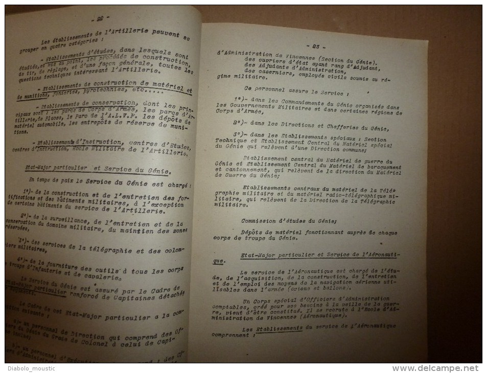 1926 Ecole Militaire De Saint-Cyr: ORGANISATION De L'Armée En Temps De Paix; JUSTICE En Temps De Guerre..etc - Français