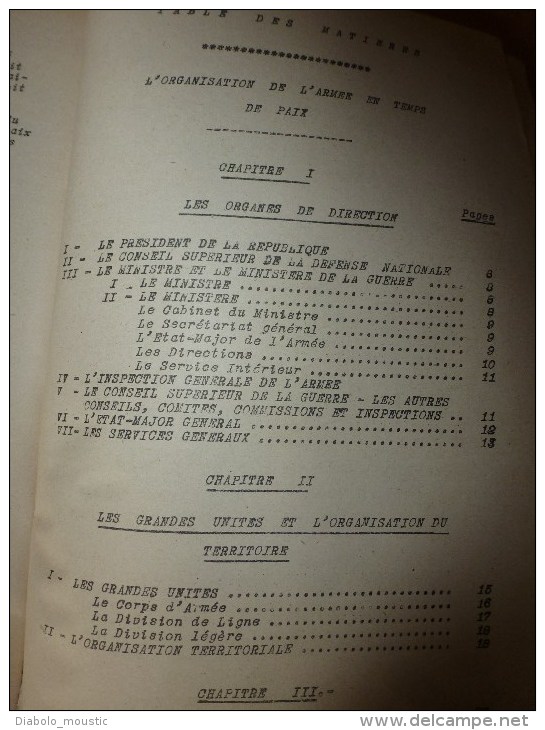 1926 Ecole militaire de Saint-Cyr: ORGANISATION de l'Armée en temps de paix; JUSTICE en temps de guerre..etc