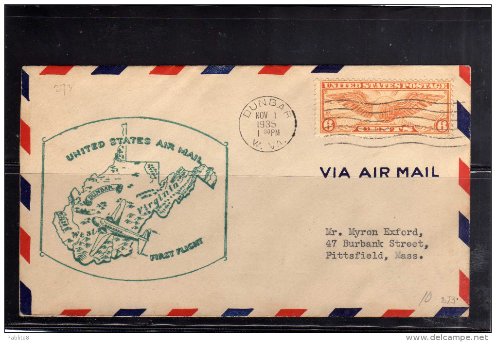 UNITED STATES STATI UNITI USA 1 NOV 1935 DUNBAR VIRGINIA FIRST FLIGHT  FDC - 1851-1940