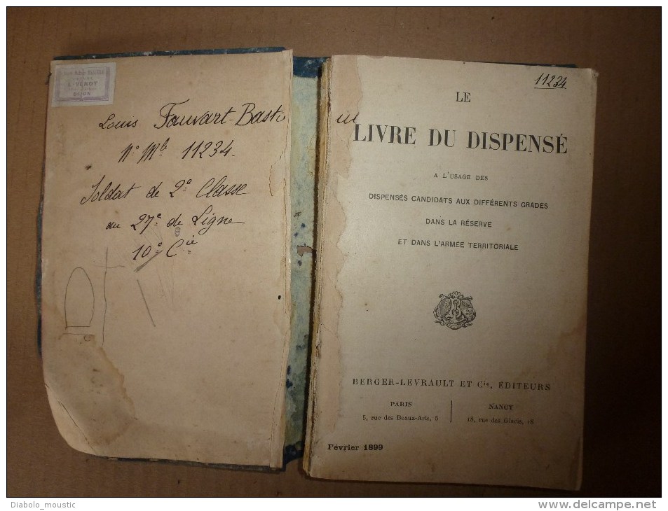 1926 Ecole Militaire De Saint-Cyr: Le LIVRE Du Dispensé ..pour Différents Gradés De L"Armée De Réserve Et Territoriale. - Französisch