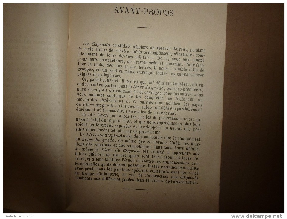 1926 Ecole Militaire De Saint-Cyr: Le LIVRE Du Dispensé ..pour Différents Gradés De L"Armée De Réserve Et Territoriale. - Französisch