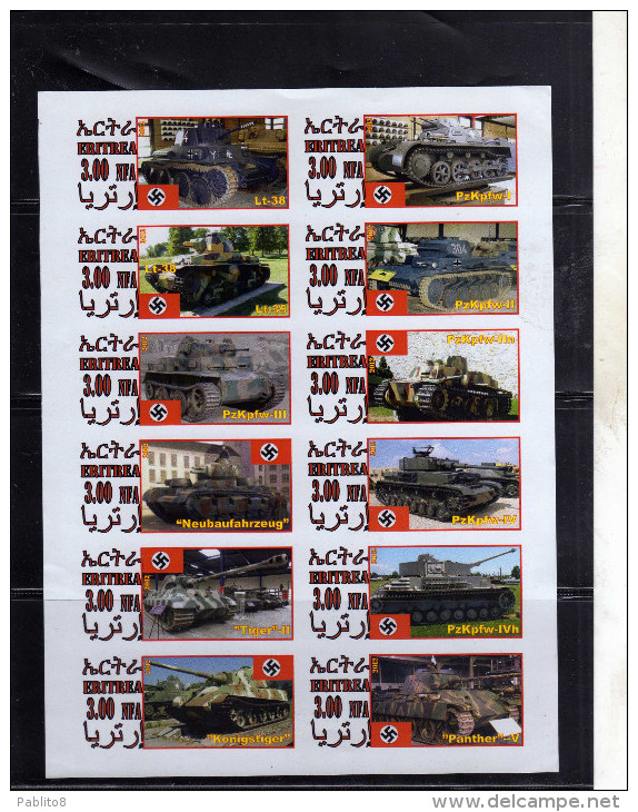 ERITREA 2012 GERMAN ARMY WORLD WAR SOUVENIR SHEET IMPERF. GUERRA MONDIALE FOGLIETTO NON DENTELLATO MNH - Etichette Di Fantasia