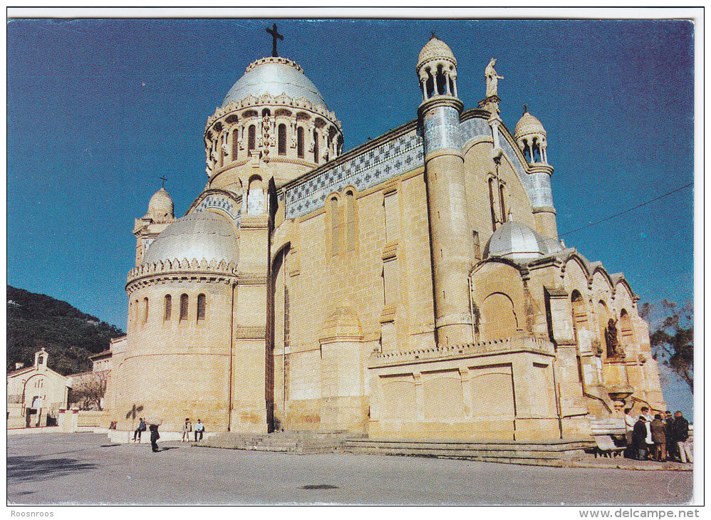 CP ALGERIE ALGER  LA BASILIQUE SOUVENIR OPERATION CIMETIERES FLEURIS 1989 - Algerien