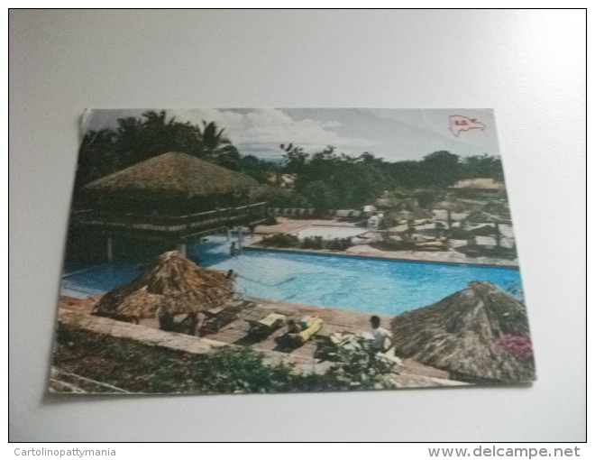 STORIA POSTALE FRANCOBOLLO COMMEMORATIVO Repubblica Dominicana Piscina Del Hotel Casa De Campo - Dominicaine (République)