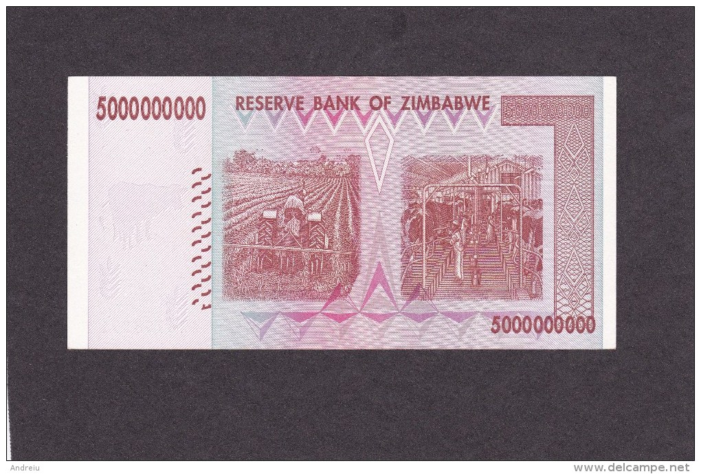 2008 Zimbabwe - P 84 - 5 Billion Dollars  - New, Uncirculated - Simbabwe