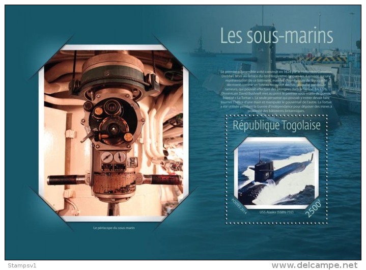 Togo. 2014 Submarines. (623b) - Sous-marins
