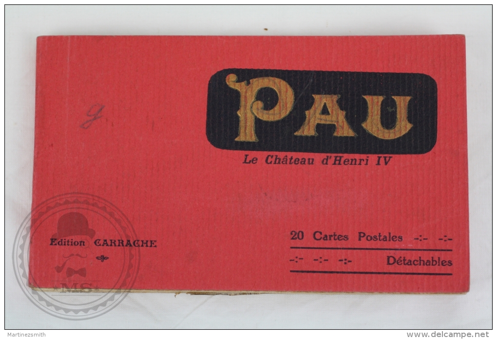 Old France Postcard Album/ Folder -Pau, Le Château D´Henri IV - 20 Cartes Postales Detachables - Edited Carrache - Pau
