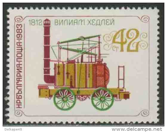 Bulgaria Bulgarien 1983 Mi 3215 ** Steam Locomotive “Puffing Billy” (1813-1814) By William Hedley/ Lokomotive - Historic - Treinen